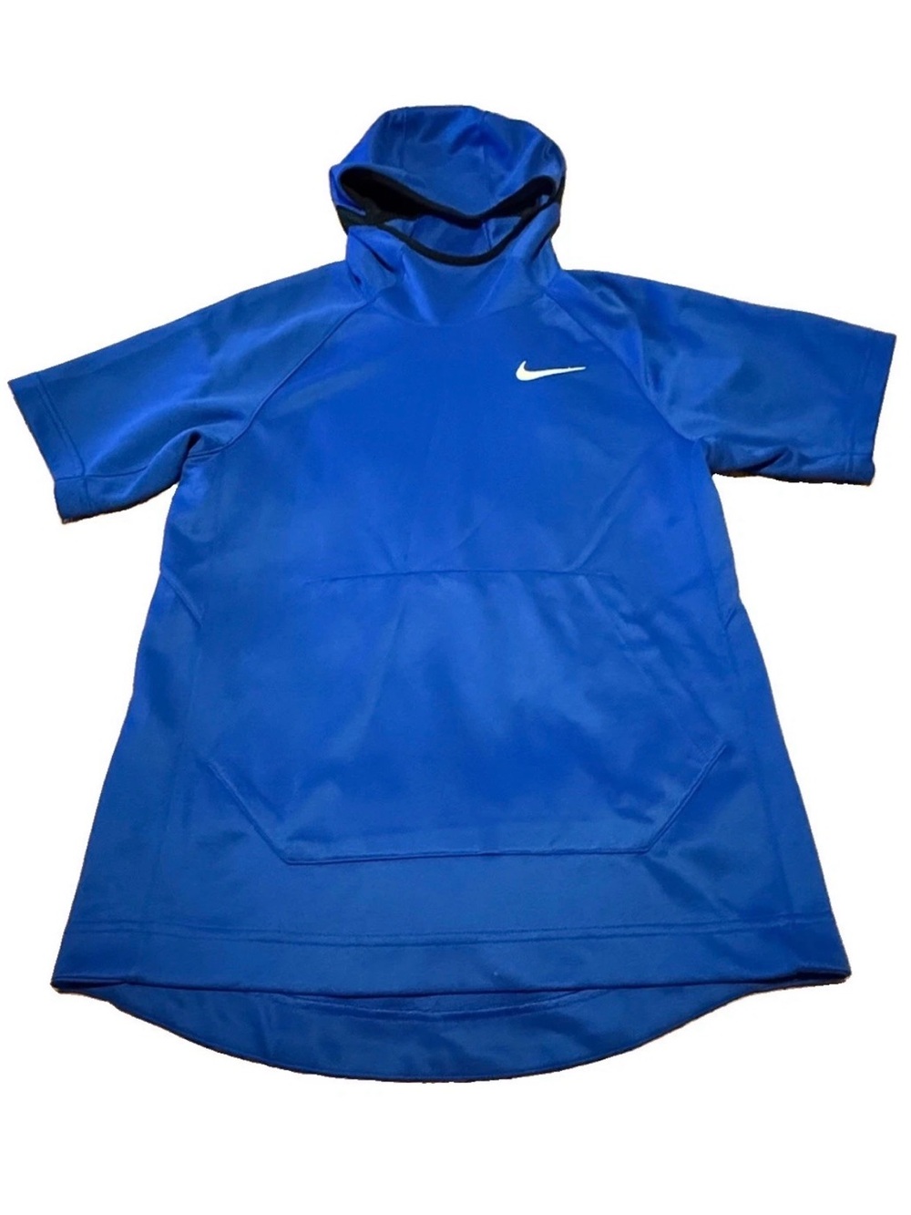 Nike Men Spotlight Dri-FIT Short Sleeve Basketball Hoodie Blue Men Small Pockets